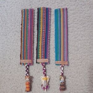 Handmade Guatamalan Worry Doll Bookmarks, Set Of Three